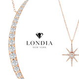 0.90 ct. Diamond Lunastar Design Necklace 14k Fine Gold