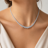 8 Carat Natural Diamond Graduated Tennis Necklace