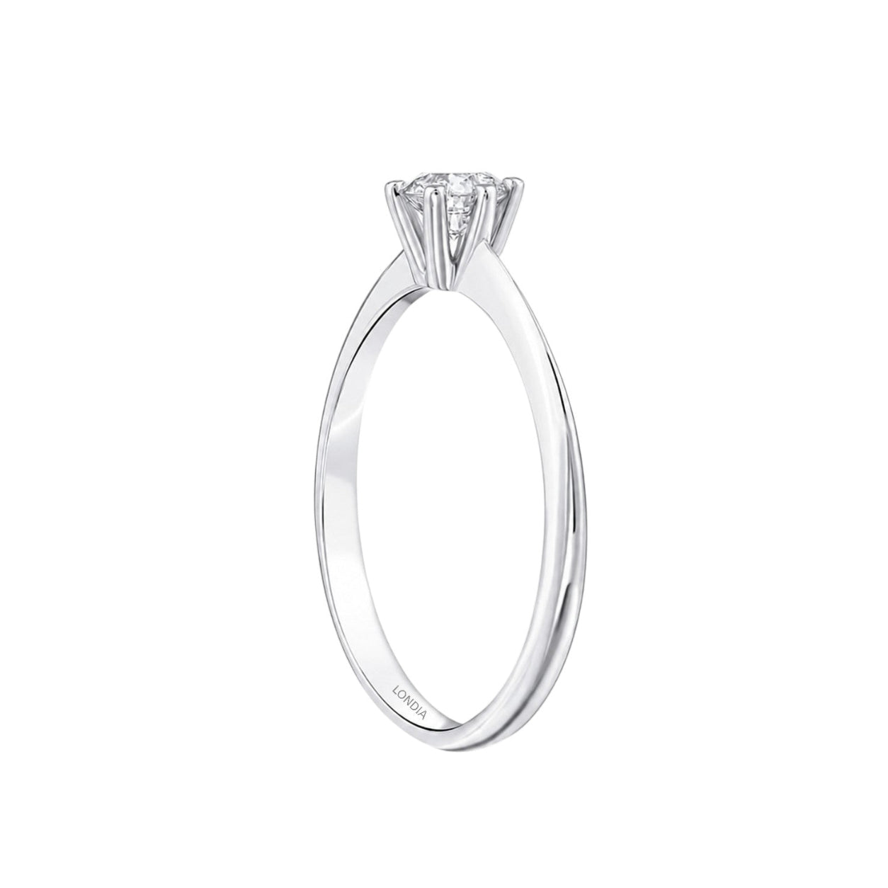 D Color 0.35 Carat Natural Diamond Solitaire Ring