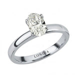 D Color 1.00 Ct. Natural Oval Diamond Solitaire Ring