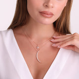 0.90 ct. Diamond Lunastar Design Necklace 14k Fine Gold