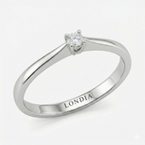 F Color 0.08 Carat Natural Diamond Solitaire Ring
