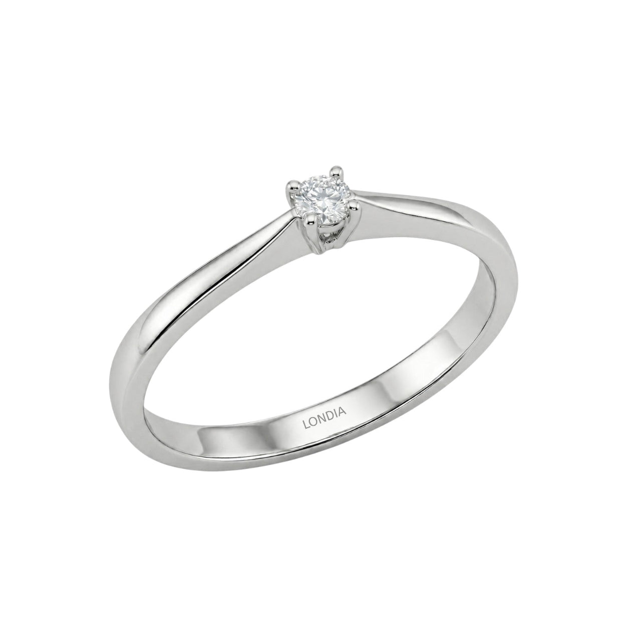 F Color 0.08 Carat Natural Diamond Solitaire Ring