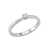 F Color 0.08 Carat Natural Diamond Solitaire Ring
