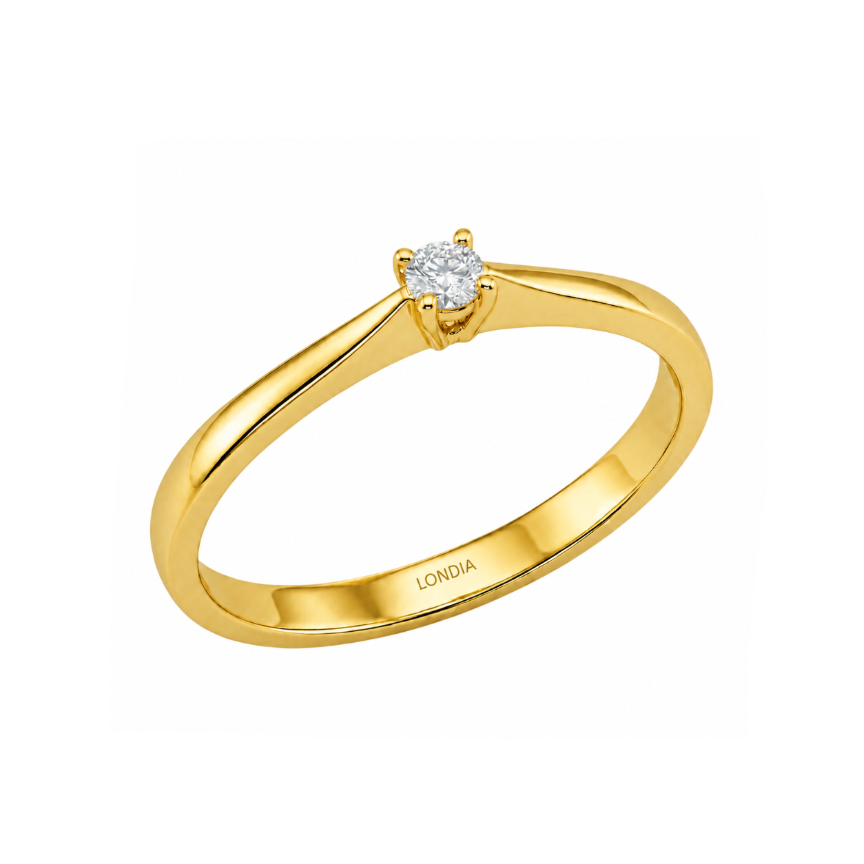 F Color 0.08 Carat Natural Diamond Solitaire Ring