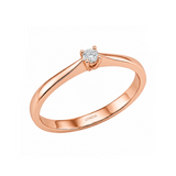 F Color 0.08 Carat Natural Diamond Solitaire Ring