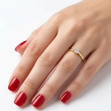 F Color 0.10 Carat Natural Diamond Solitaire Ring