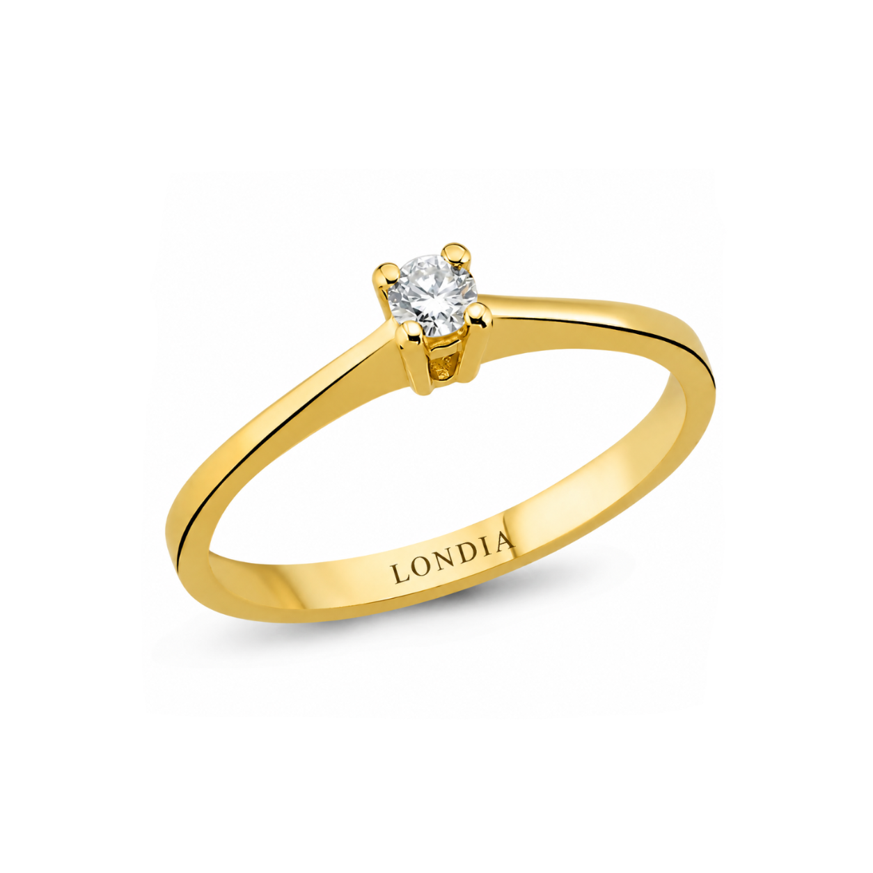 F Color 0.10 Carat Natural Diamond Solitaire Ring