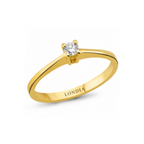 F Color 0.10 Carat Natural Diamond Solitaire Ring