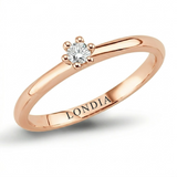 F Color 0.10 Carat Natural Diamond Solitaire Ring