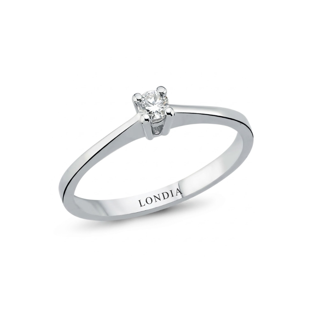 F Color 0.10 Carat Natural Diamond Solitaire Ring