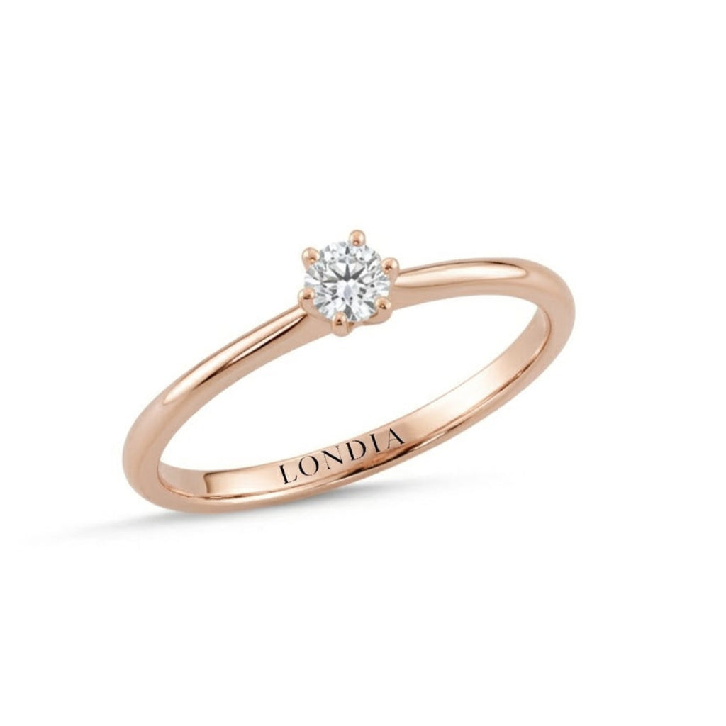 F Color 0.15 Carat Natural Diamond Solitaire Ring