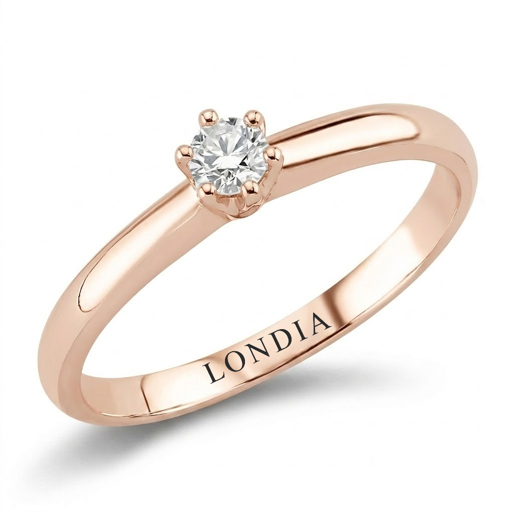F Color 0.15 Carat Natural Diamond Solitaire Ring