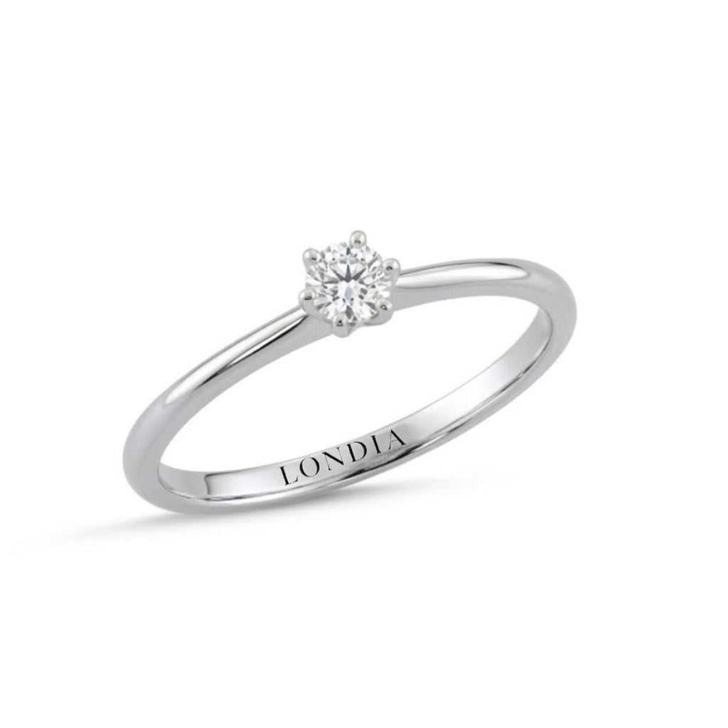 F Color 0.15 Carat Natural Diamond Solitaire Ring