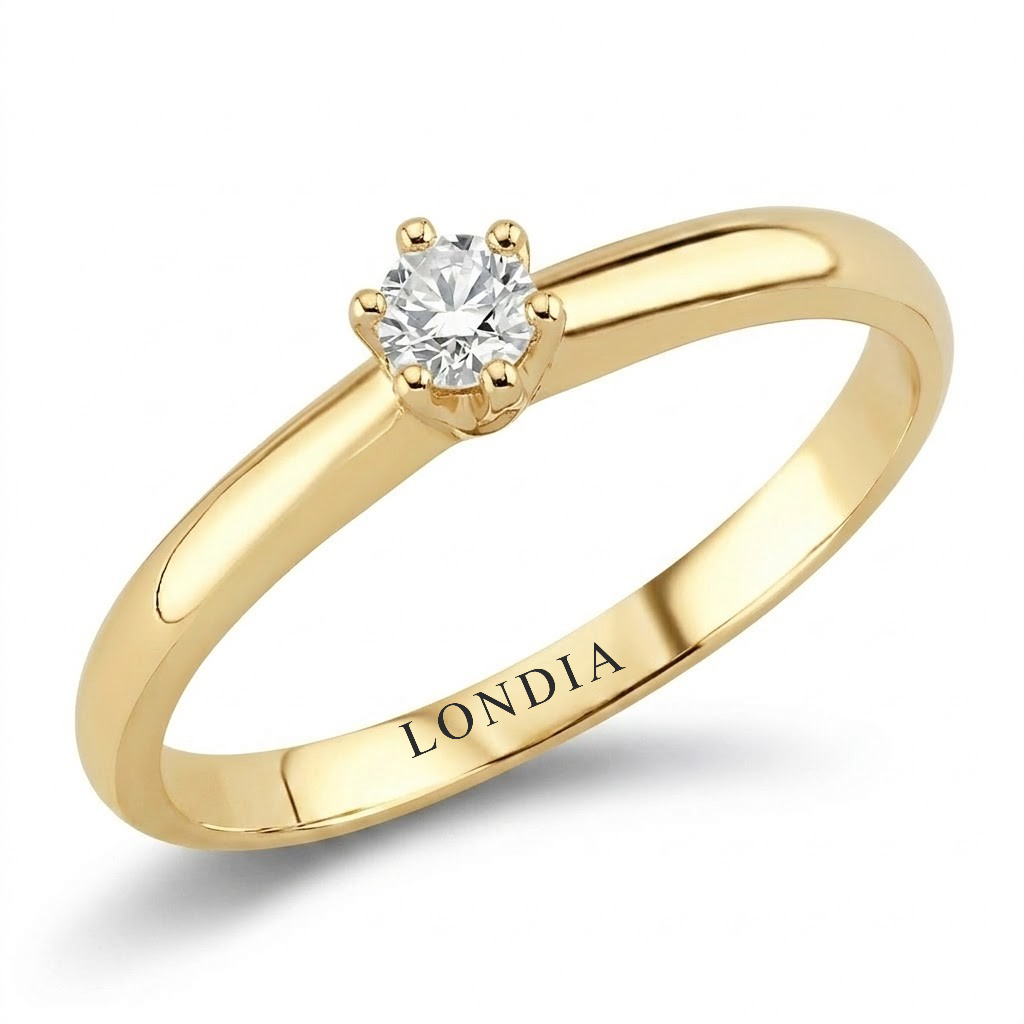 F Color 0.15 Carat Natural Diamond Solitaire Ring
