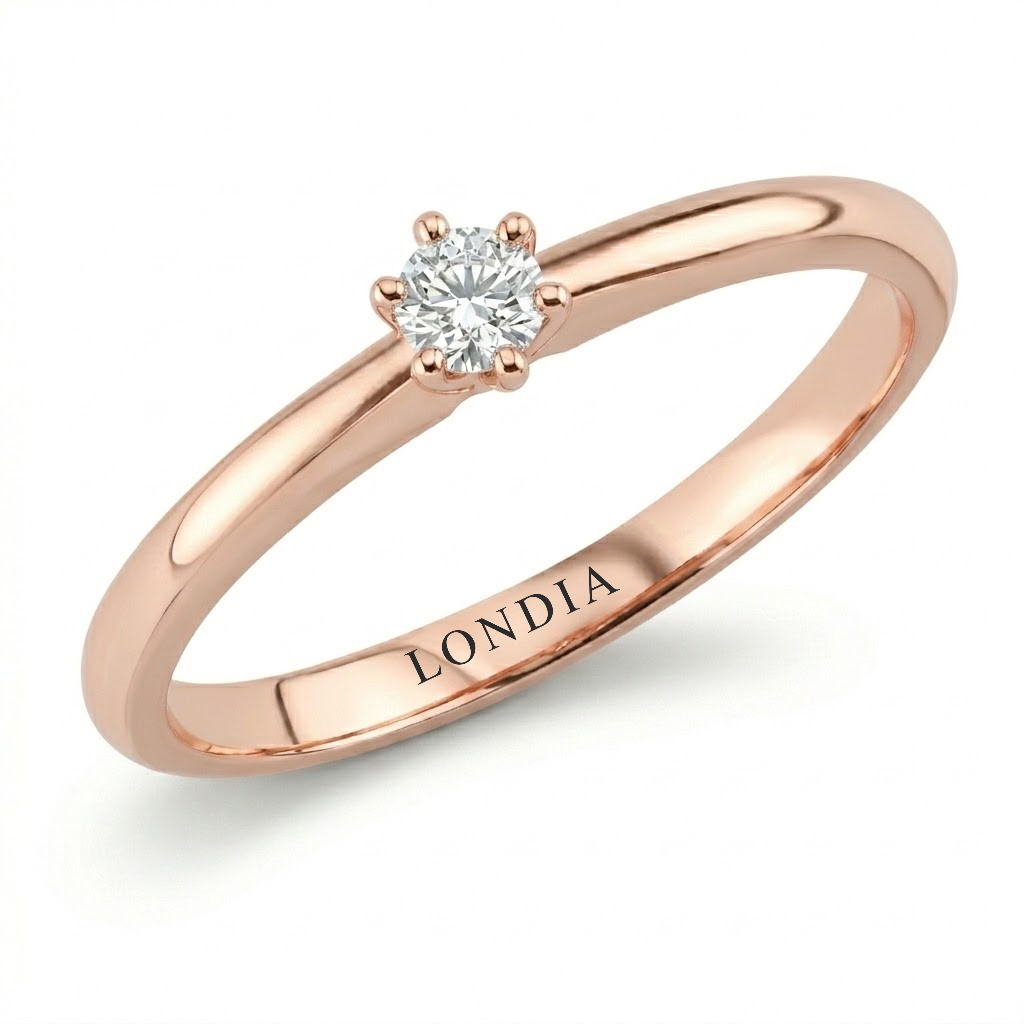 F Color 0.20 Carat Natural Diamond Solitaire Ring