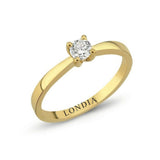 F Color 0.25 Carat Natural Diamond Solitaire Ring