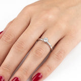 F Color 0.25 Carat Natural Diamond Solitaire Ring