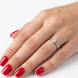 F Color 0.30 Carat Natural Diamond Solitaire Ring – HRD Certified