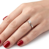 F Color 0.30 Carat Natural Diamond Solitaire Ring – HRD Certified