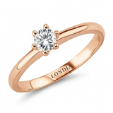 F Color 0.30 Carat Natural Diamond Solitaire Ring – HRD Certified