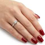 F Color 0.35 Carat Natural Diamond Solitaire Ring – HRD Certified