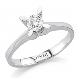 F Color 0.35 Carat Natural Diamond Solitaire Ring – HRD Certified