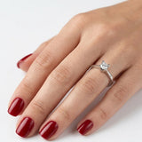 F Color 0.35 Carat Natural Diamond Solitaire Ring – HRD Certified