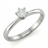 F Color 0.40 Carat Natural Diamond Solitaire Ring – HRD Certified
