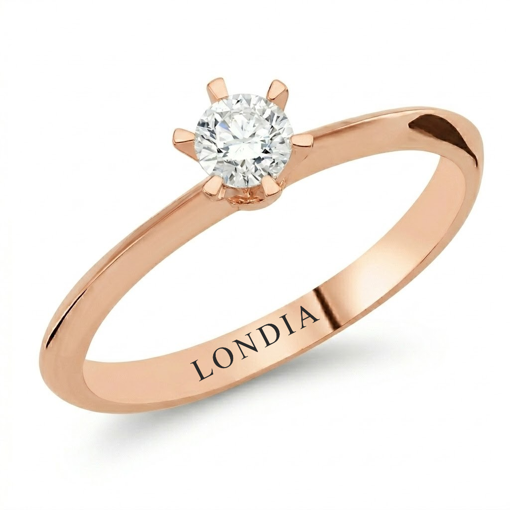 F Color 0.40 Carat Natural Diamond Solitaire Ring – HRD Certified