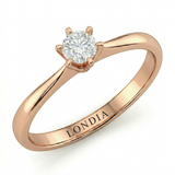 F Color 0.40 Carat Natural Diamond Solitaire Ring – HRD Certified
