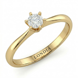 F Color 0.40 Carat Natural Diamond Solitaire Ring – HRD Certified