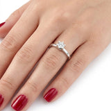 F Color 0.45 Carat Natural Diamond Solitaire Ring – HRD Certified