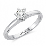 F Color 0.45 Carat Natural Diamond Solitaire Ring – HRD Certified