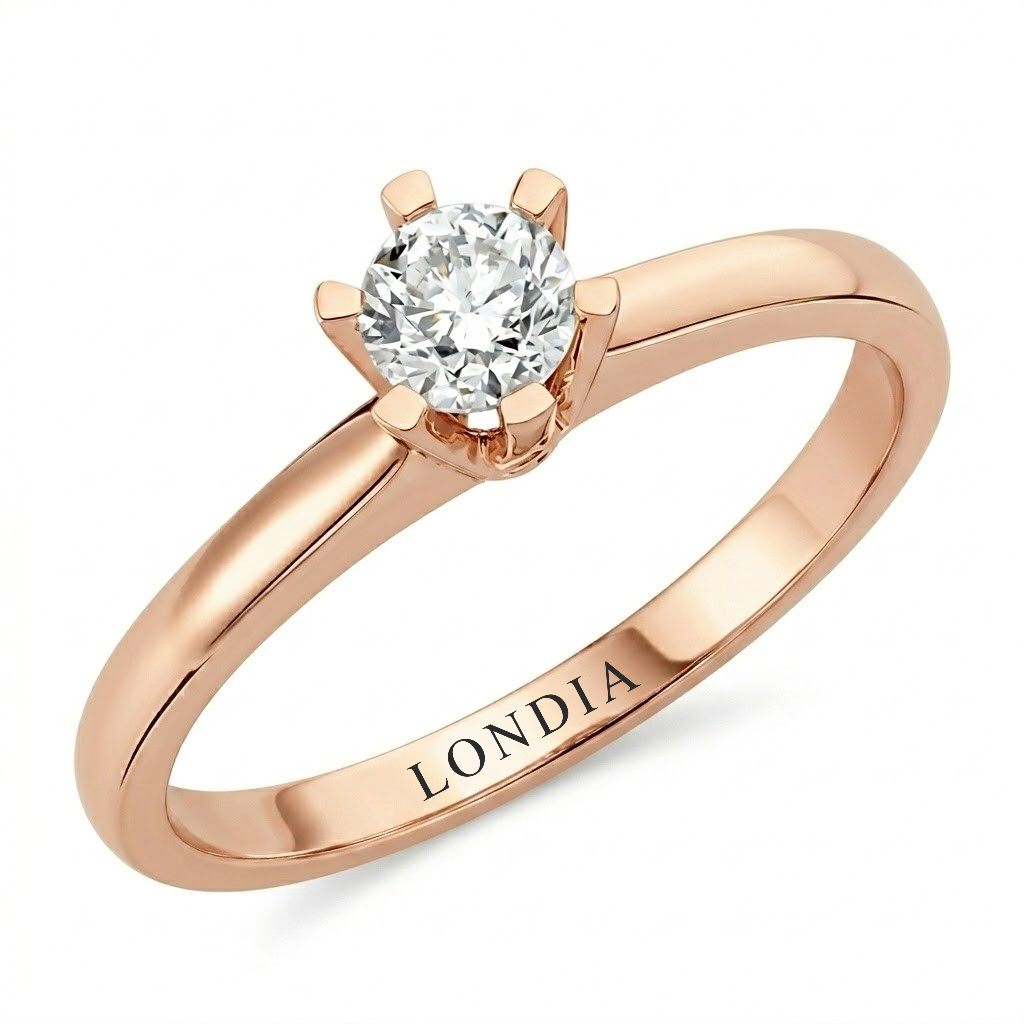 F Color 0.45 Carat Natural Diamond Solitaire Ring – HRD Certified