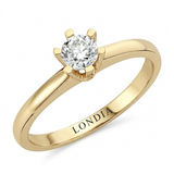 F Color 0.45 Carat Natural Diamond Solitaire Ring – HRD Certified