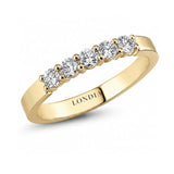 F Color 0.50 Carat Natural Diamond Five-Stone Ring