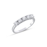 F Color 0.50 Carat Natural Diamond Five-Stone Ring