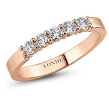 F Color 0.50 Carat Natural Diamond Five-Stone Ring