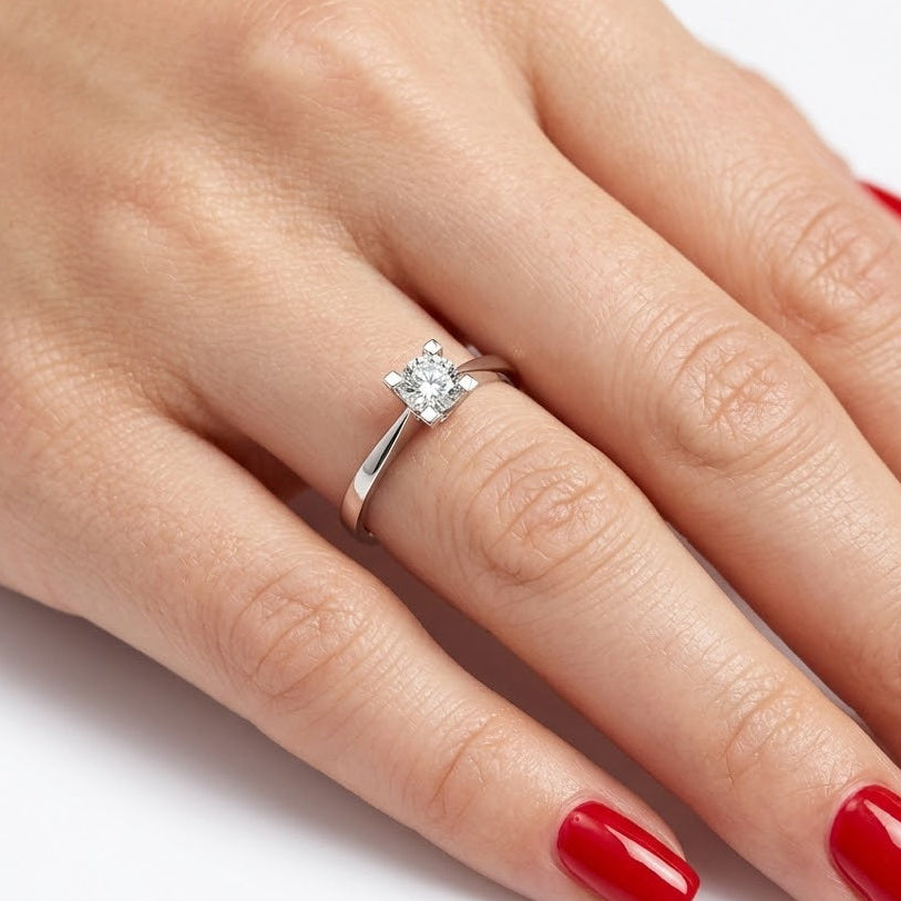 0.50 Carat Natural Diamond Solitaire Ring