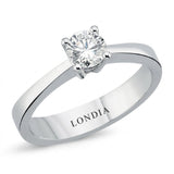 F Color 0.50 Carat Natural Diamond Solitaire Ring – HRD Certified
