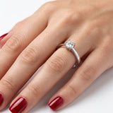 F Color 0.50 Carat Natural Diamond Solitaire Ring – HRD Certified