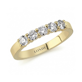 F Color 0.70 Carat Natural Diamond Five-Stone Ring
