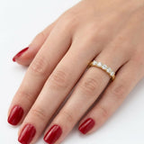 F Color 0.70 Carat Natural Diamond Five-Stone Ring