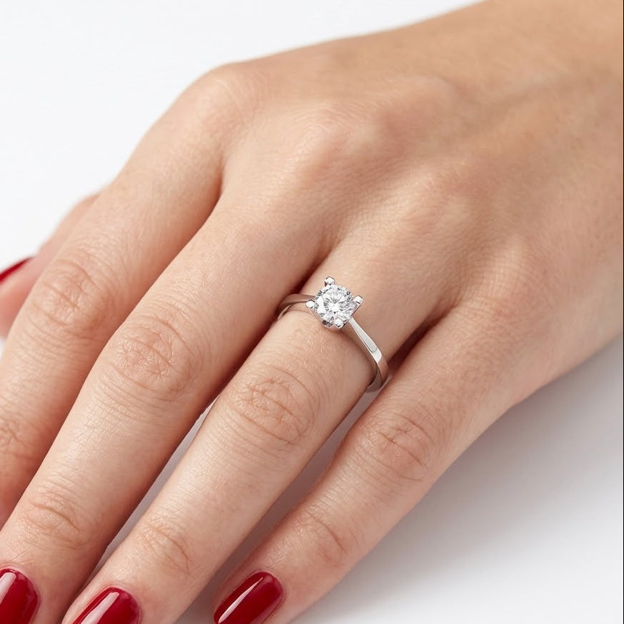 0.70 Carat Natural Diamond Solitaire Ring