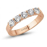 F Color 0.90 Carat Natural Diamond Five-Stone Ring