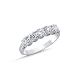 F Color 1.00 Carat Natural Diamond Five-Stone Ring