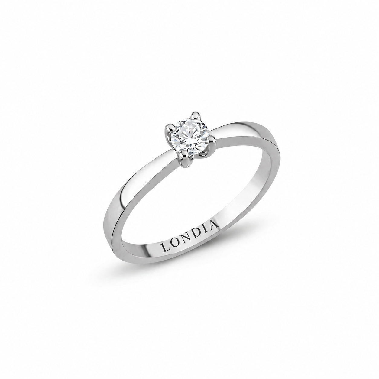 F Color 0.25 Carat Natural Diamond Solitaire Ring