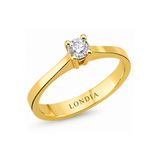 F Color 0.25 Carat Natural Diamond Solitaire Ring