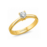 F Color 0.30 Carat Natural Diamond Solitaire Ring – HRD Certified